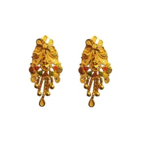 Solid 22K/18K/14K Fine Gold Certified Stamped Beautiful Carved Design Earring