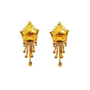 Solid 22K/18K/14K Fine Gold Certified Stamped Unique Chain Design Earring