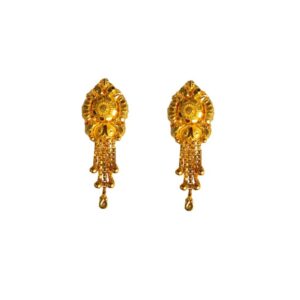Solid 22K/18K/14K Fine Gold Certified Stamped Broad 3d Design Earring