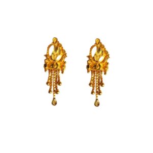 Solid 22K/18K/14K Fine Gold Certified Stamped Gorgeous Carved Design Earring