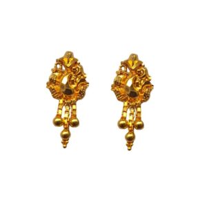 Solid 22K/18K/14K Fine Gold Certified Stamped Carved Stunning Design Earring