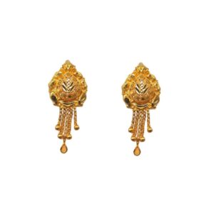 Solid 22K/18K/14K Fine Gold Certified Stamped Unique Abstract Design Earring