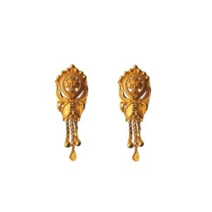 Solid 22K/18K/14K Fine Gold Certified Stamped Gorgeous Carved Design Earring