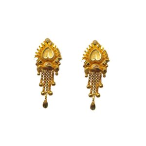 Solid 22K/18K/14K Fine Gold Certified Stamped Uniquely Carved Design Earring