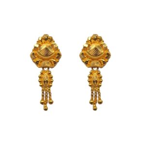 Solid 22K/18K/14K Fine Gold Certified Stamped Carved Stunning Design Earring
