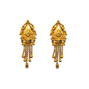 Solid 22K/18K/14K Fine Gold Certified Stamped Uniquely Carved Design Earring