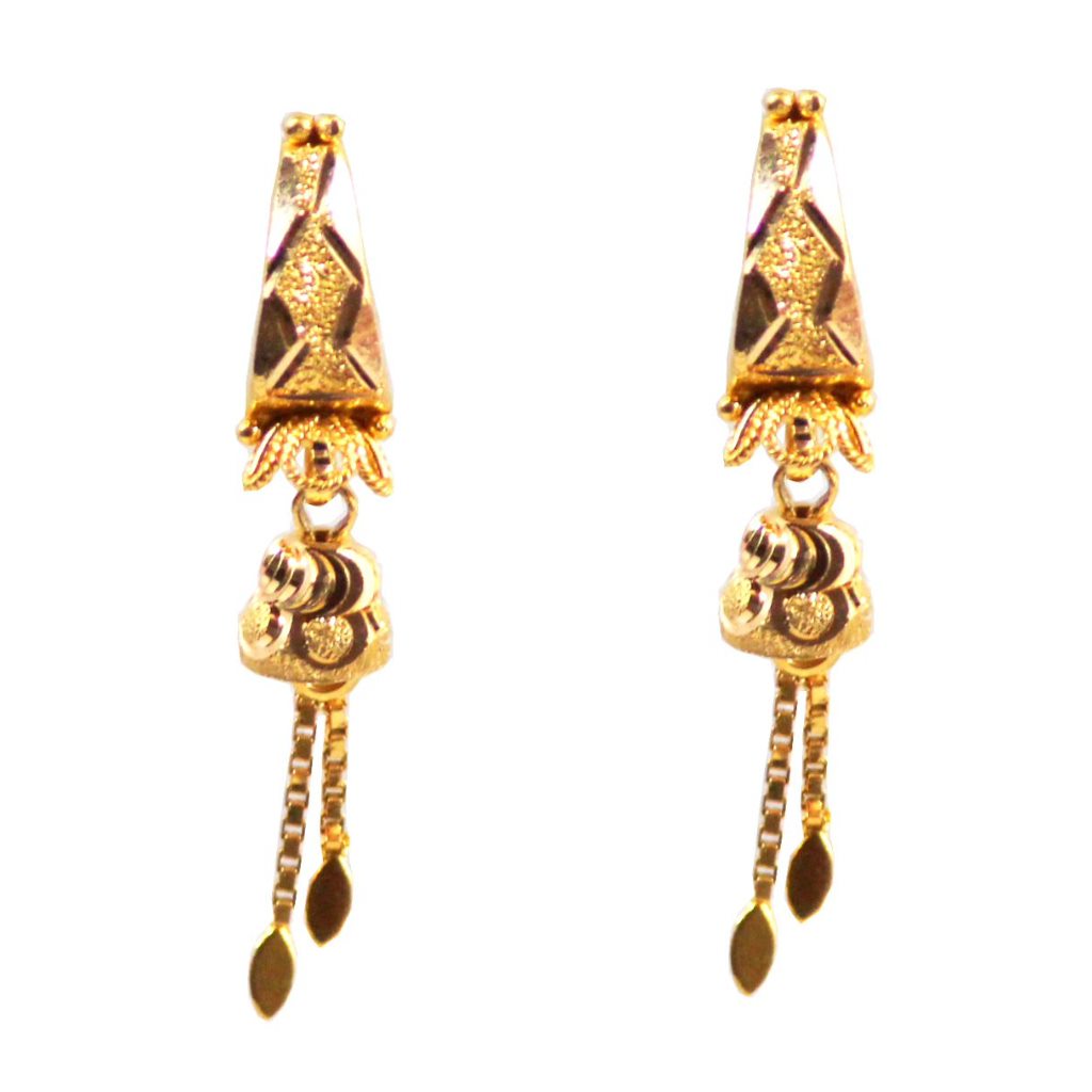 Solid 22K/18K/14K Fine Gold Certified Stamped Gorgeous Lengthy Thin Design Earring