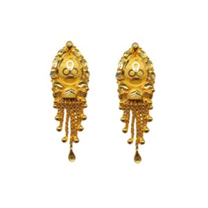 Solid 22K/18K/14K Fine Gold Certified Stamped Stunning Carved Design Earring