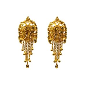 Solid 22K/18K/14K Fine Gold Certified Stamped Gorgeous Carved Design Earring