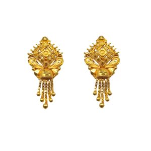 Solid 22K/18K/14K Fine Gold Certified Stamped Stunning Carved Design Earring