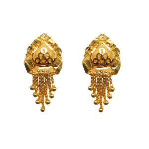 Solid 22K/18K/14K Fine Gold Certified Stamped Uniquely Carved Design Earring
