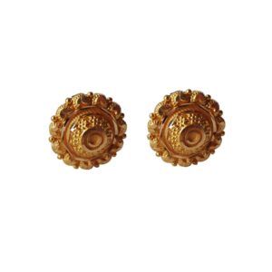 Solid 22K/18K/14K Fine Gold Certified Stamped Admirable Button Design Earring