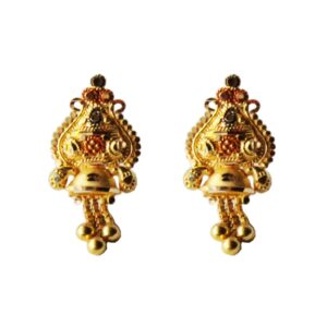 Solid 22K/18K/14K Fine Gold Certified Stamped Beautiful Carved Design Earring
