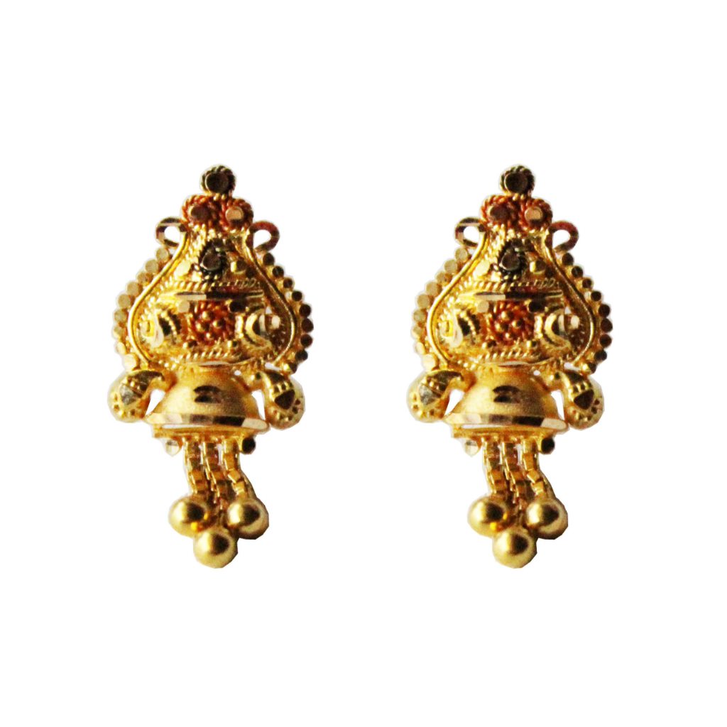 Solid 22K/18K/14K Fine Gold Certified Stamped Beautiful Carved Design Earring