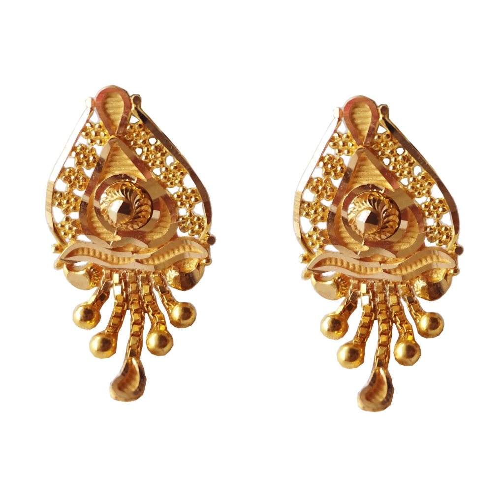 Solid 22K/18K/14K Fine Gold Certified Stamped Classy Chain Design Earring