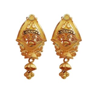 Solid 22K/18K/14K Fine Gold Certified Stamped Meena Colored Design Earring