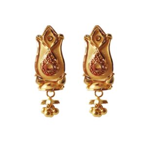 Solid 22K/18K/14K Fine Gold Certified Stamped Unique Hanged Bead Design Earring