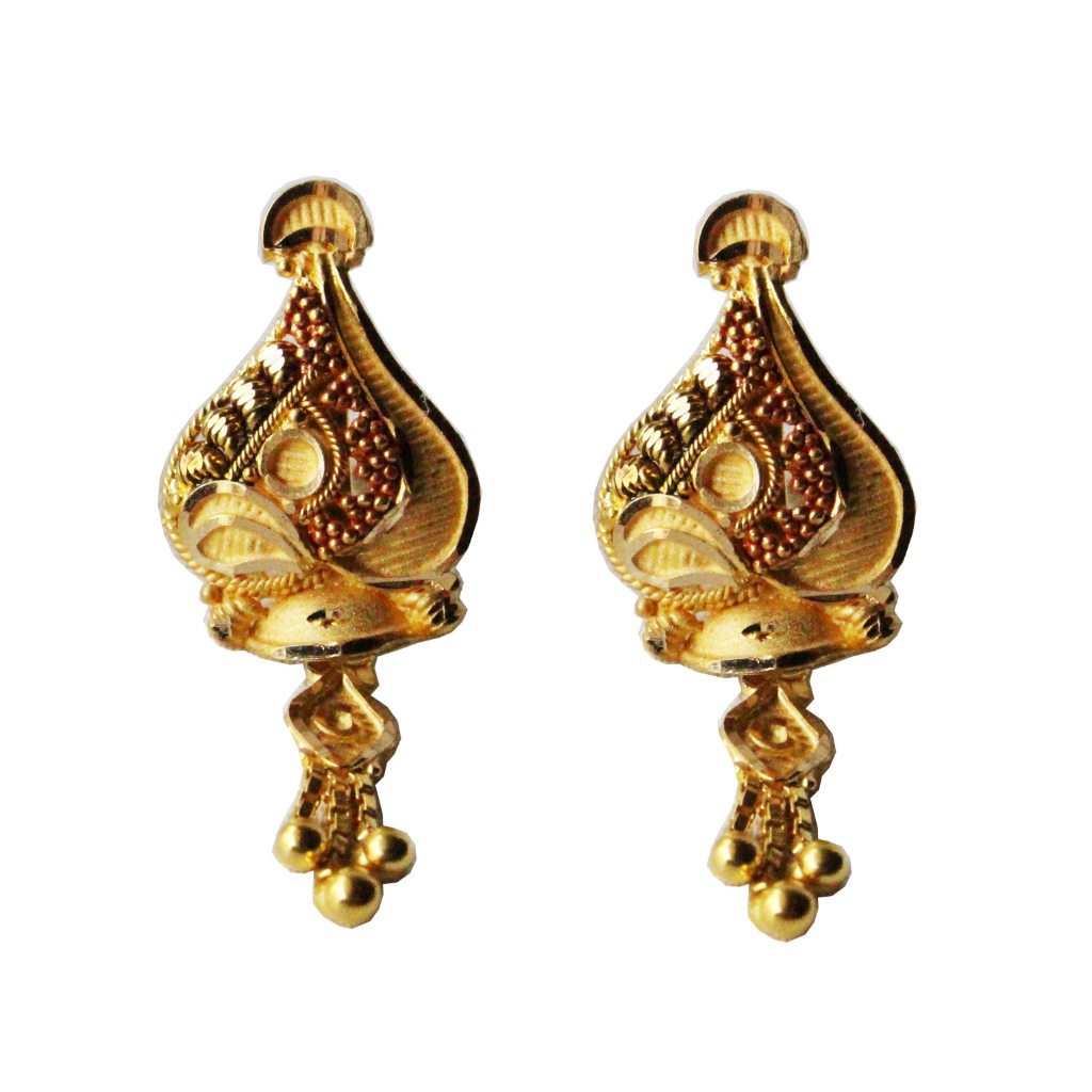 Solid 22K/18K/14K Fine Gold Certified Stamped Alluring Carved Design Design Earring