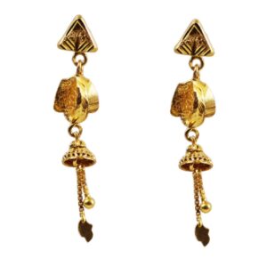 Solid 22K/18K/14K Fine Gold Certified Stamped Classy Long Lengthy Design Earring