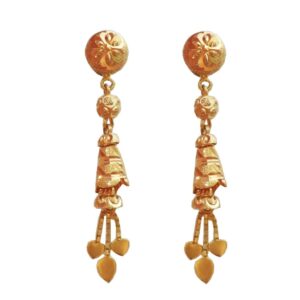 Solid 22K/18K/14K Fine Gold Certified Stamped Classy Long Lengthy Design Earring