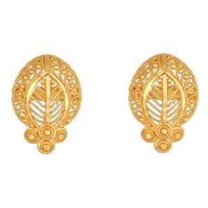 Solid 22K/18K/14K Fine Gold Certified Stamped Antique Carved Design Earring