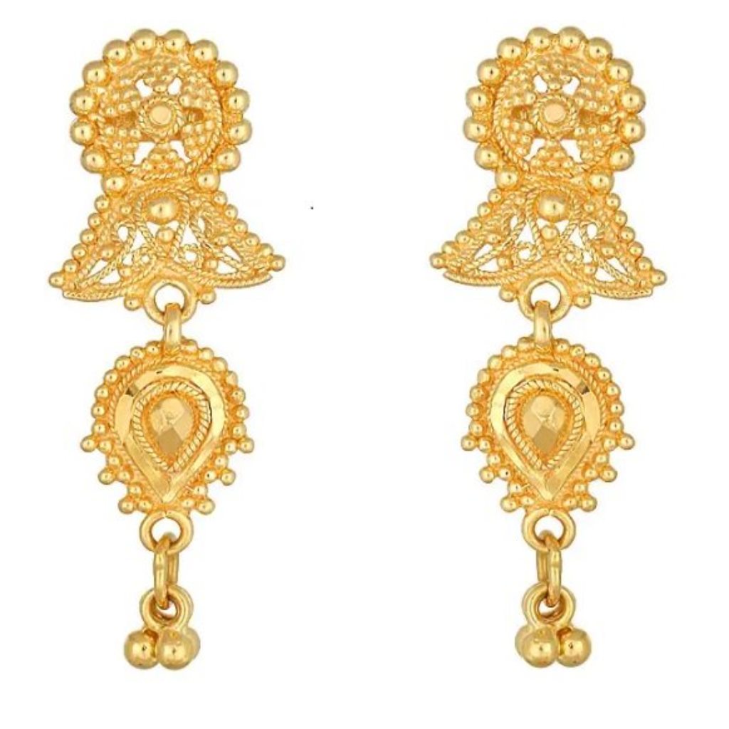 Solid 22K/18K/14K Fine Gold Certified Stamped Gorgeous Lengthy Design Earring