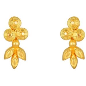 Solid 22K/18K/14K Fine Gold Certified Stamped Classy Leaf Beads Design Earring