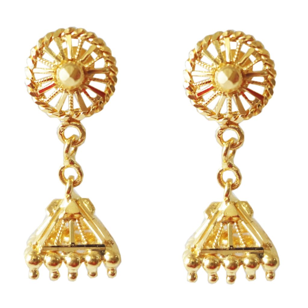Solid 22K/18K/14K Fine Gold Certified Stamped Stunning Hanging Box Design Earring