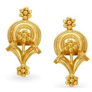 Solid 22K/18K/14K Fine Gold Certified Stamped Beautiful Carved Design Earring