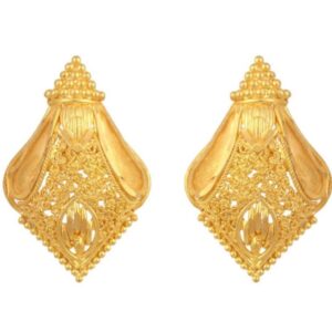 Solid 22K/18K/14K Fine Gold Certified Stamped Unique Carved Design Earring