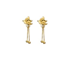 Solid 22K/18K/14K Fine Gold Certified Stamped Simple Couple Chain Design Earring
