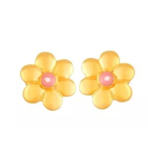 Solid 22K/18K/14K Fine Gold Certified Stamped Beautiful Pure Flower Design Earring