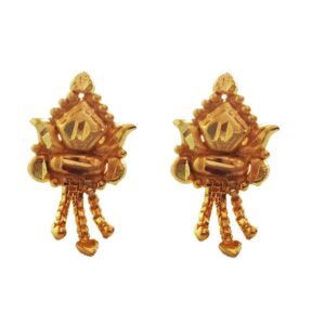 Solid 22K/18K/14K Fine Gold Certified Stamped Unique Triple Chain Design Earring