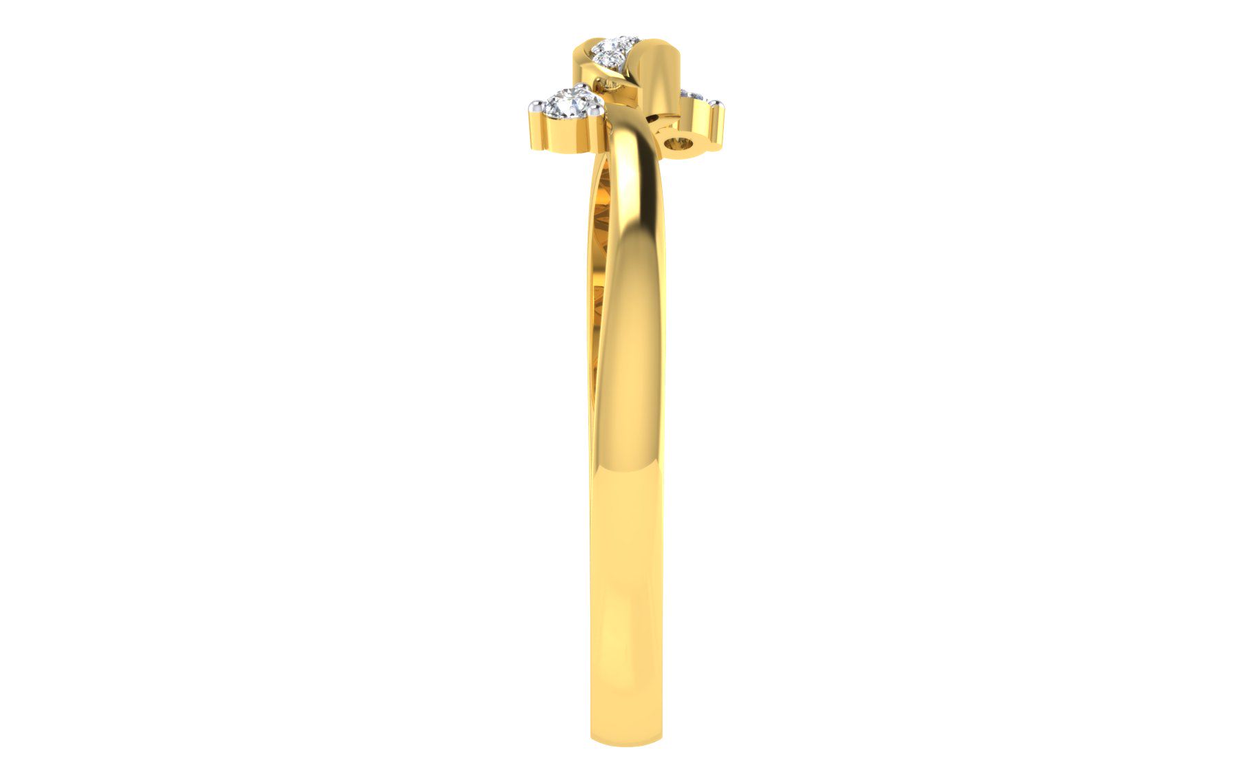 IGI Certified Natural Diamond Women's Ring 14K/18K Fine White and Yellow Gold