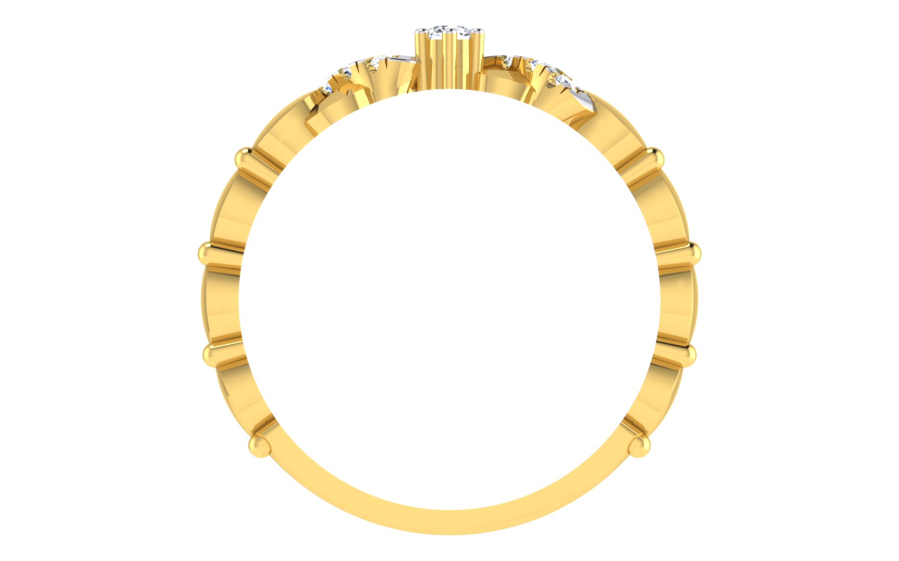 Solid 22K/18K/14K Fine Gold Certified Stamped Bold CZ Design Women's Ring