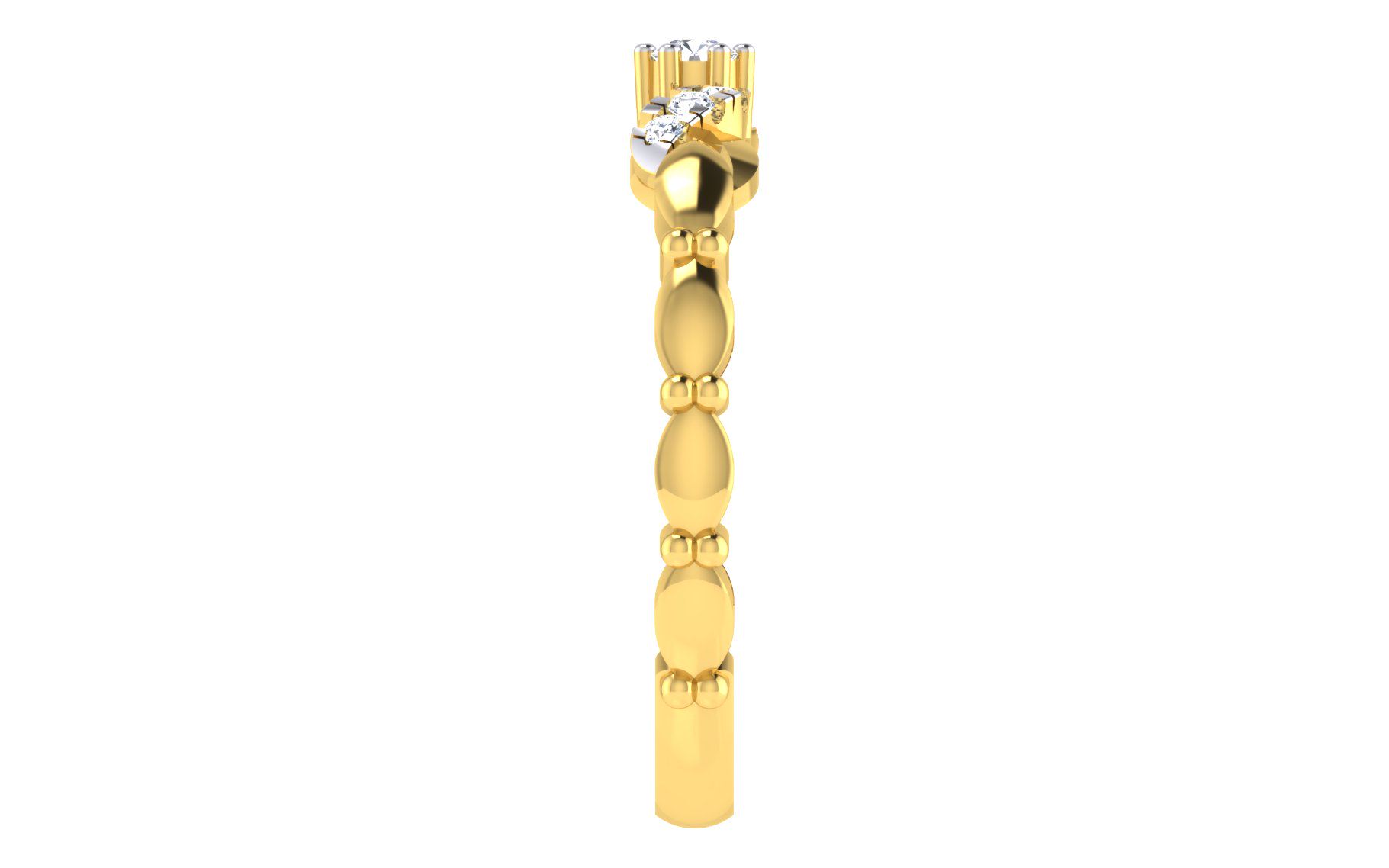 Solid 22K/18K/14K Fine Gold Certified Stamped Bold CZ Design Women's Ring