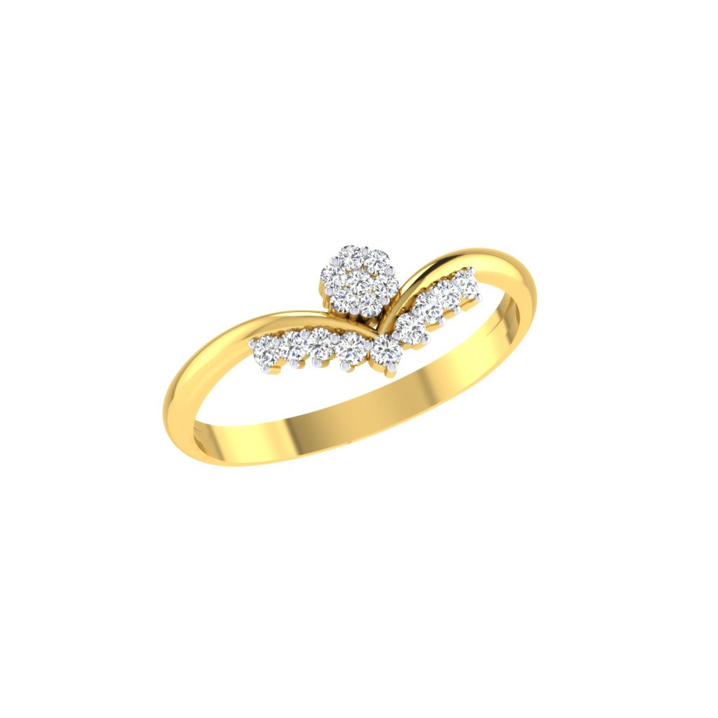 Solid 22K/18K/14K Fine Gold Certified Stamped Pretty CZ Design Women's Ring