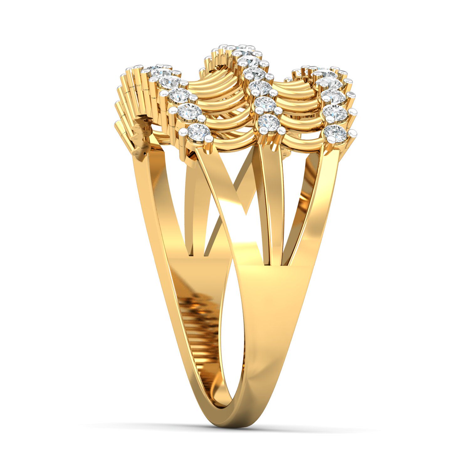 Solid 22K/18K/14K Fine Gold Certified Stamped Beautiful CZ Design Women's Ring
