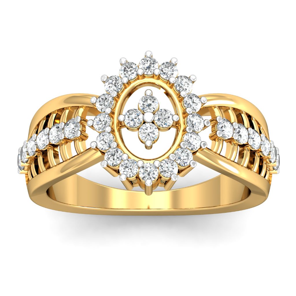 Solid 22K/18K/14K Fine Gold Certified Stamped Classy CZ Design Women's Ring