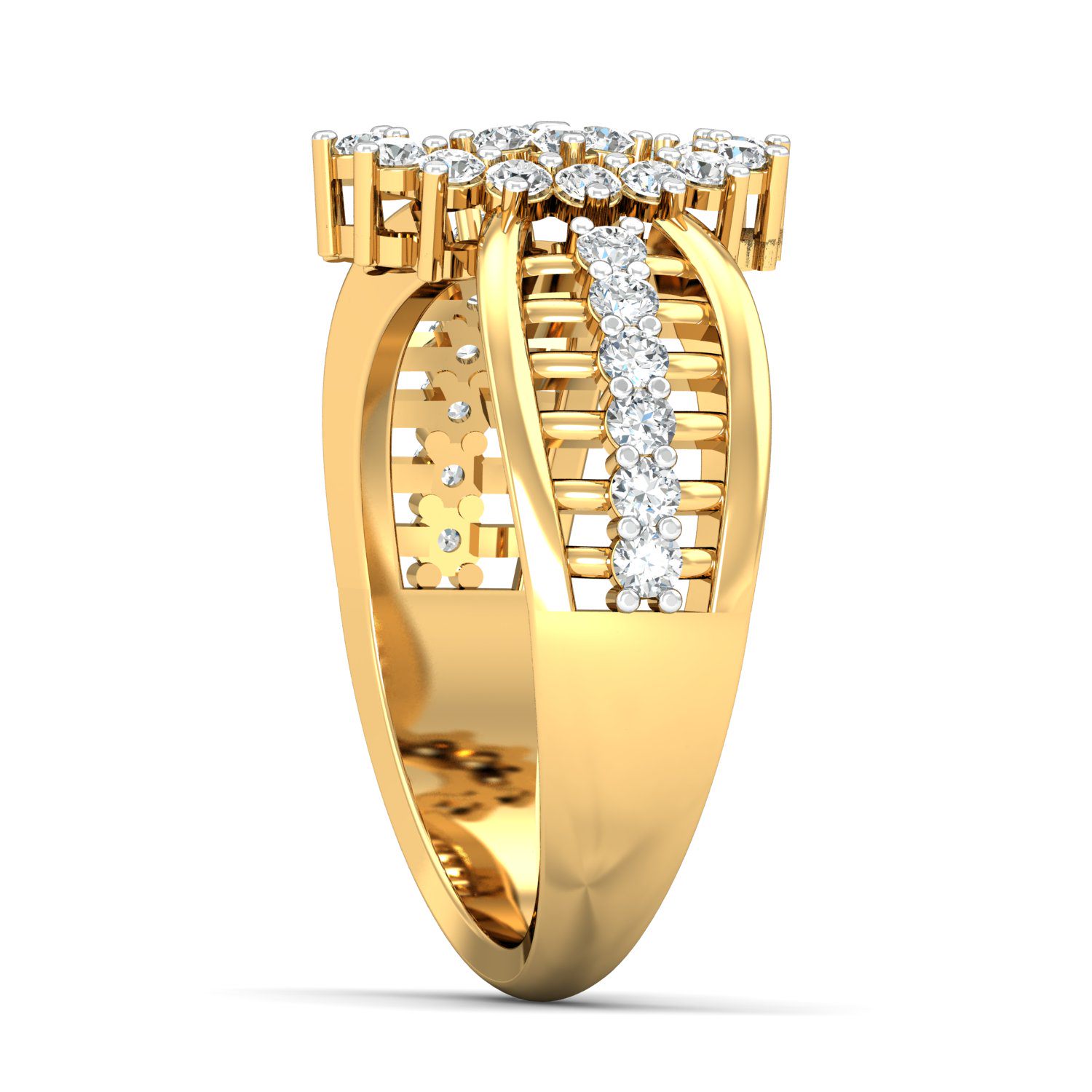 Solid 22K/18K/14K Fine Gold Certified Stamped Classy CZ Design Women's Ring
