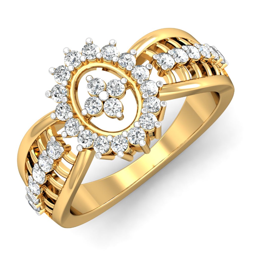 Solid 22K/18K/14K Fine Gold Certified Stamped Classy CZ Design Women's Ring
