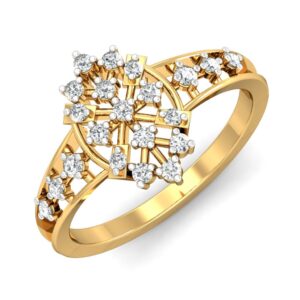 Solid 22K/18K/14K Fine Gold Certified Stamped Carved CZ Design Women's Ring