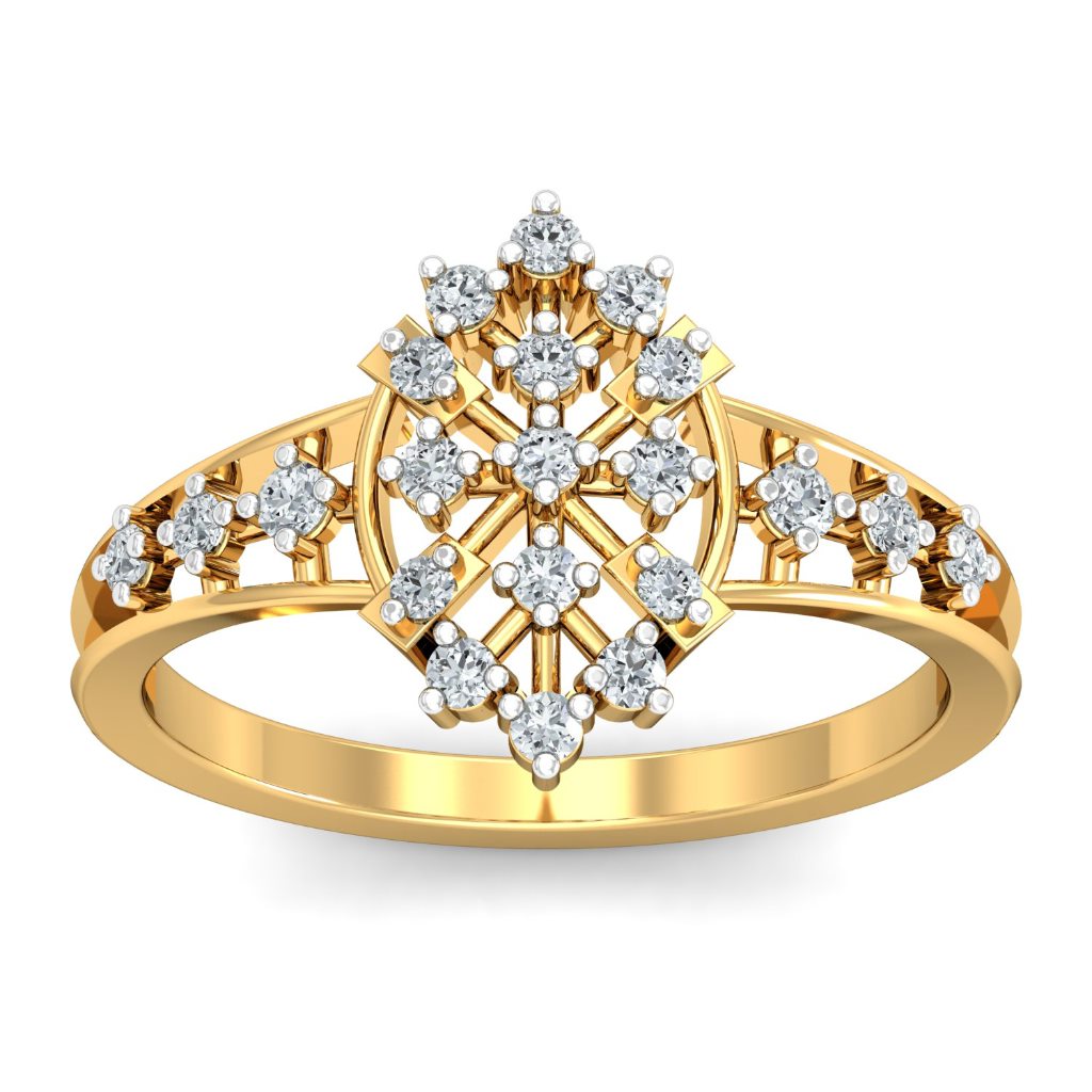Solid 22K/18K/14K Fine Gold Certified Stamped Carved CZ Design Women's Ring