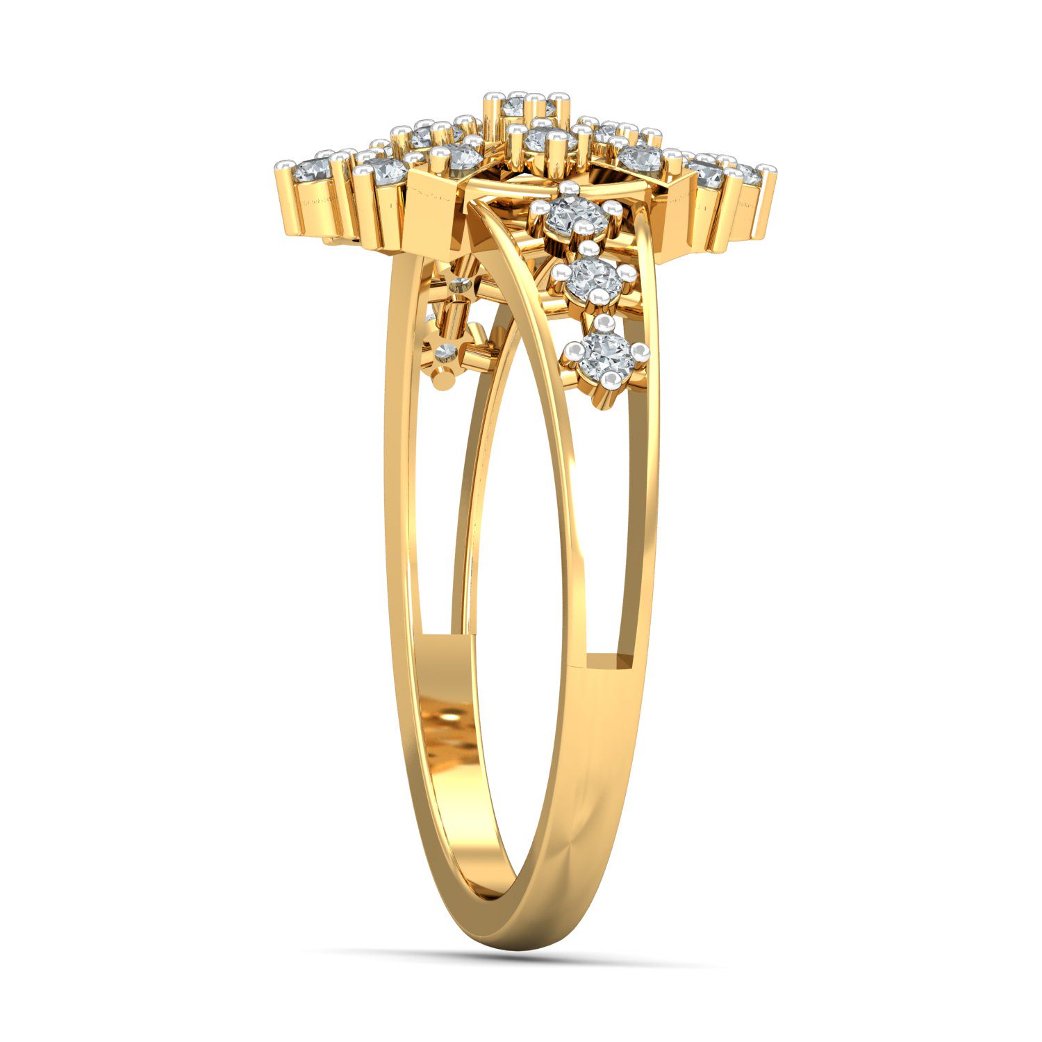 Solid 22K/18K/14K Fine Gold Certified Stamped Carved CZ Design Women's Ring