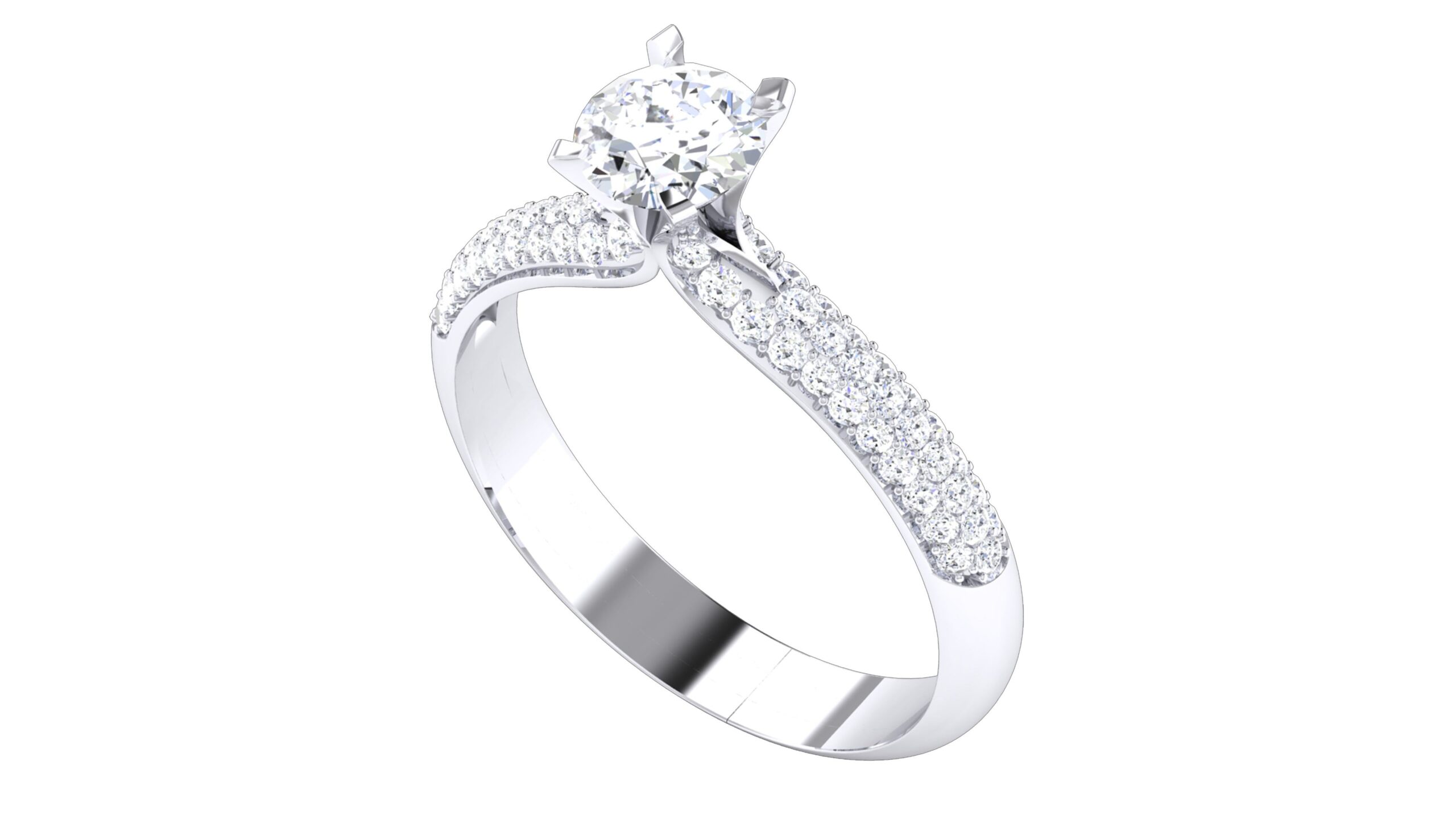 IGI Certified Natural Diamond Women's Ring 14K/18K Fine White Gold