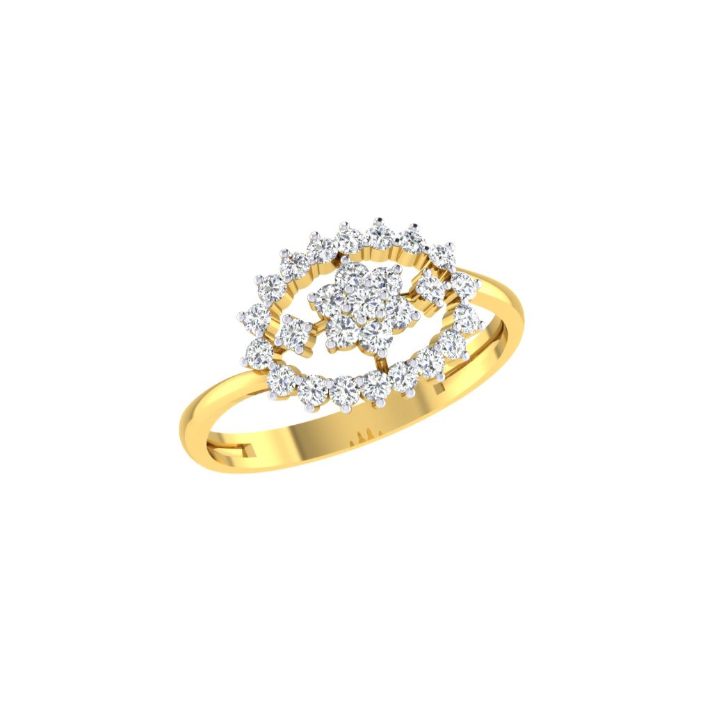 Solid 22K/18K/14K Fine Gold Certified Stamped Alluring CZ Design Women's Ring