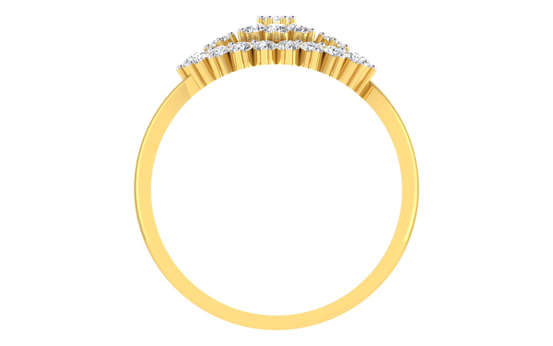 Solid 22K/18K/14K Fine Gold Certified Stamped Alluring CZ Design Women's Ring
