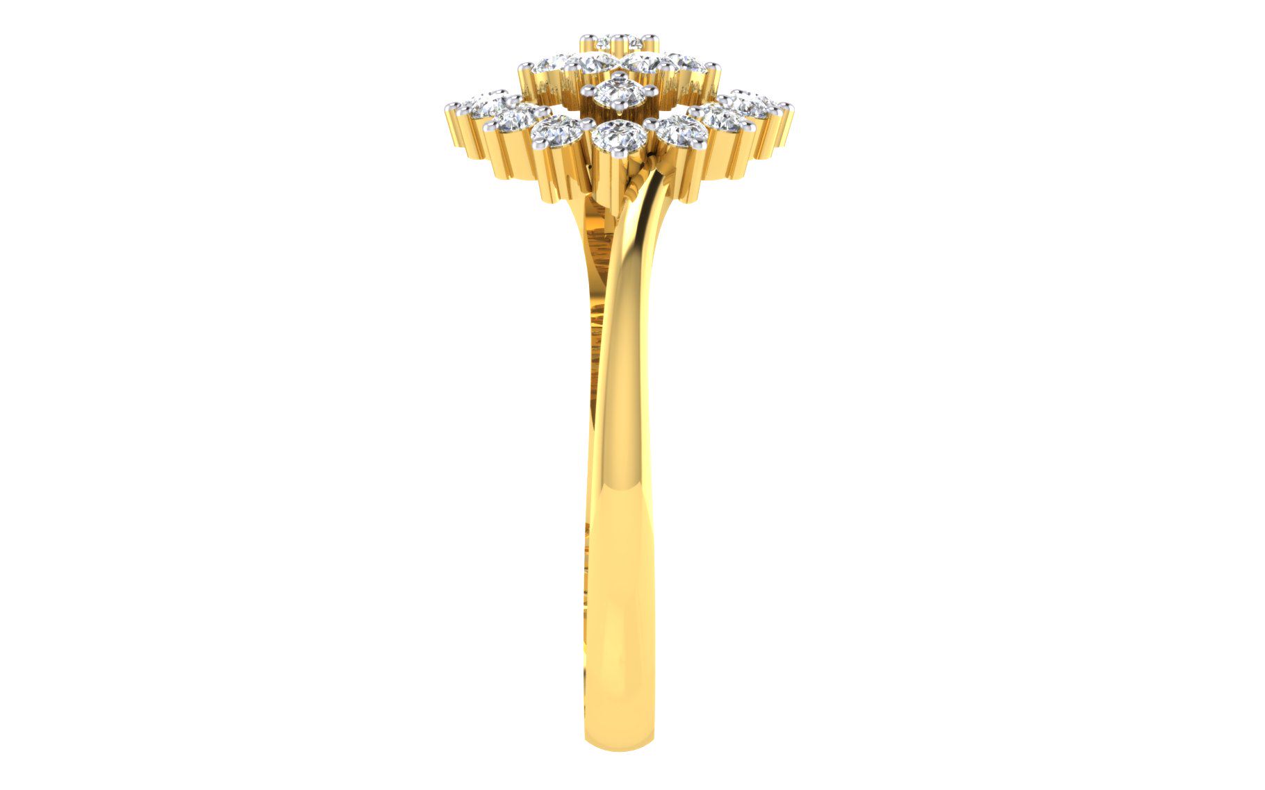 Solid 22K/18K/14K Fine Gold Certified Stamped Alluring CZ Design Women's Ring