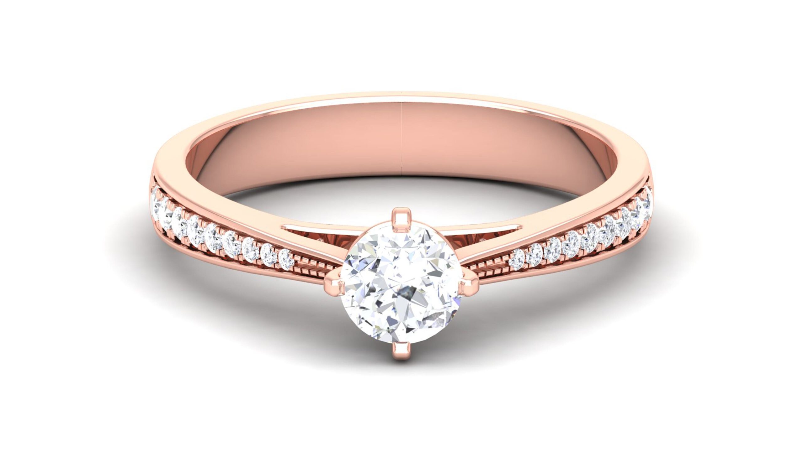 IGI Certified Natural Diamond Women's Ring 14K/18K Fine Rose Gold