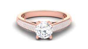 IGI Certified Natural Diamond Women's Ring 14K/18K Fine Rose Gold